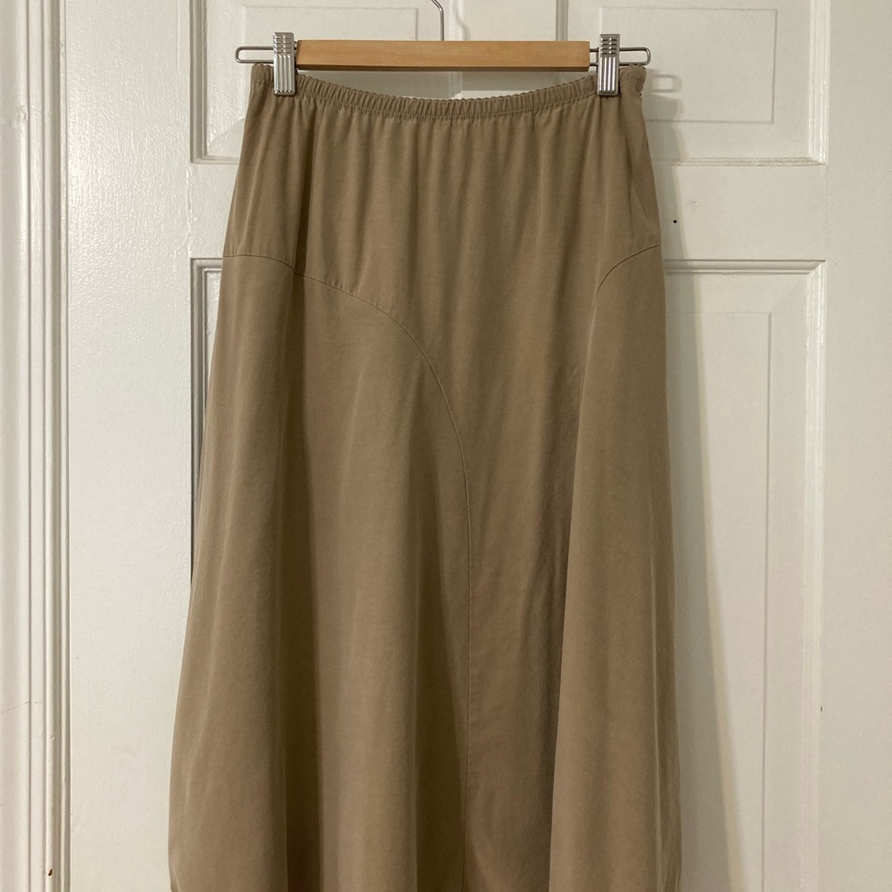 J. Jill Classic Tan Midi Skirt